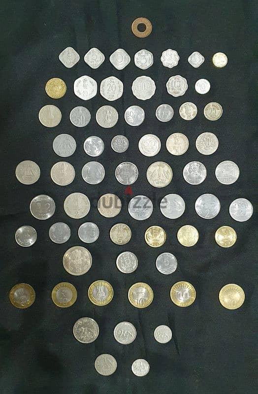 Set of 62 different Indian coins + 23 different Indian Banknotes 0