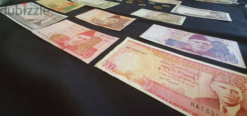 A Set of 9 different Pakistani coins + 12 Pakistani Banknotes 2