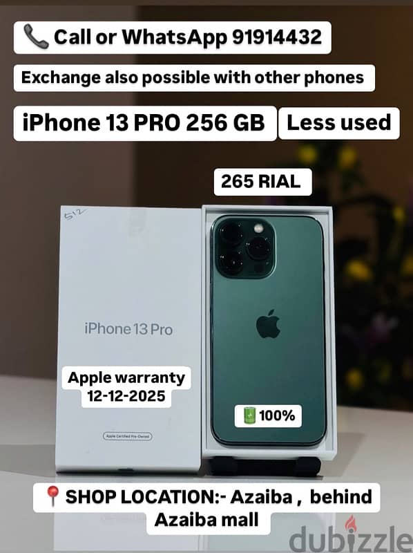 iPhone 13 Pro 256GB -Less used -Apple warranty 12-12-2025 0