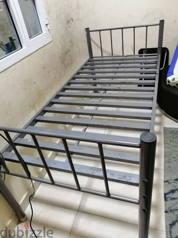 Steel single Bed for Sale Good condition at Al Hail Contact 92462790) 0