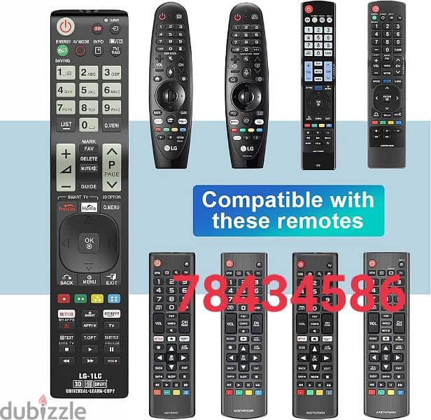 LG Samsung Sony Panasonic TCL remote 0