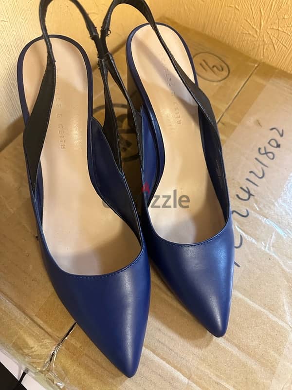 Charles and Keith blue wedges 0