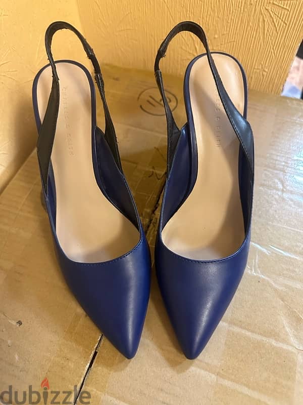 Charles and Keith blue wedges 2