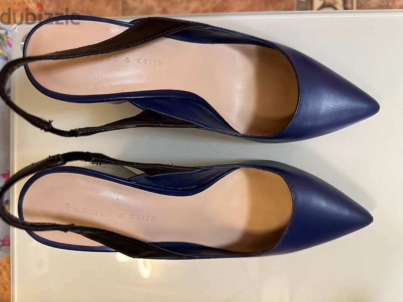 Charles and Keith blue wedges 3