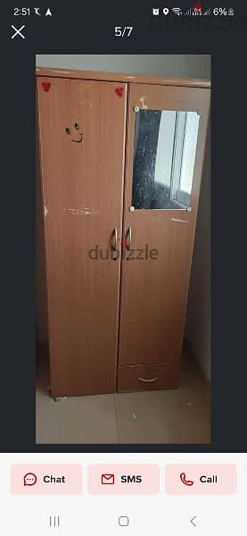 Bed with matress in very good conditiona and wardrobe 2