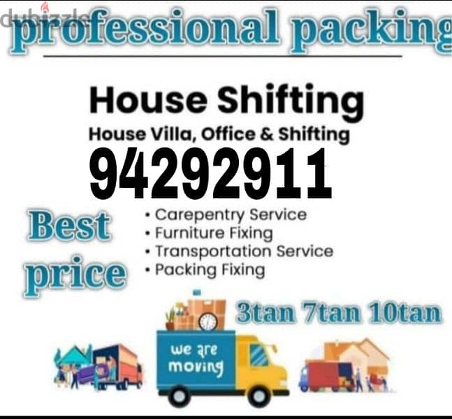 Movers house shifting Carpenter3,7,10 ton vehicles شحن۔ نقل عام آثاث 0