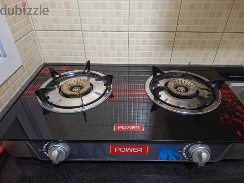 Gas cylinder and gas stove with two burner 1