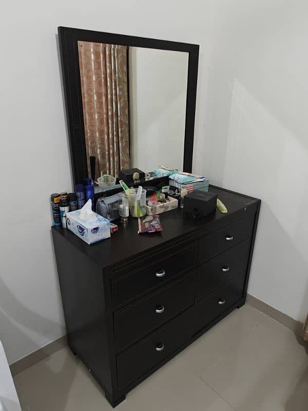 Storage Bed+ Side Tables+ Cupboard+ Dressing Mirror 5