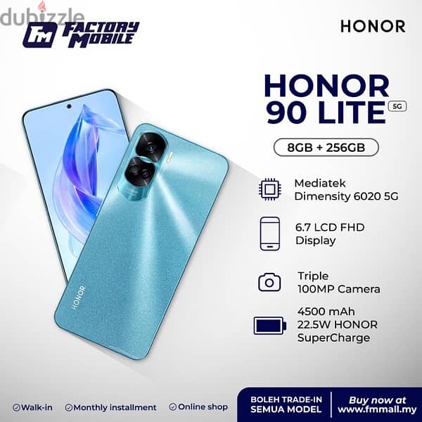 Honor 90 Lite 5G 256gb with 8ram brand new with one year warranty 1