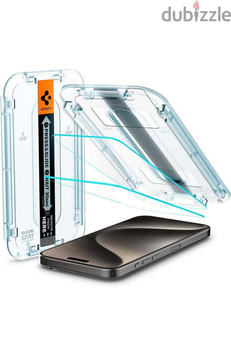 iPhone 15pro max screen protection from Spigen 2