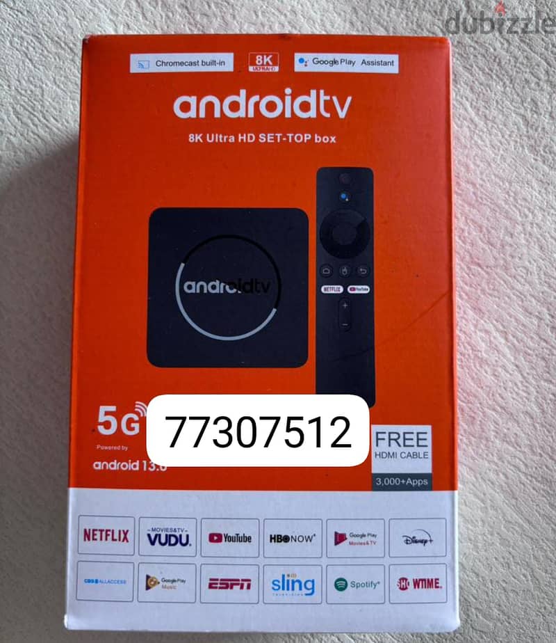 New 5G tv Box with Bluetooth remote and voice search. 0