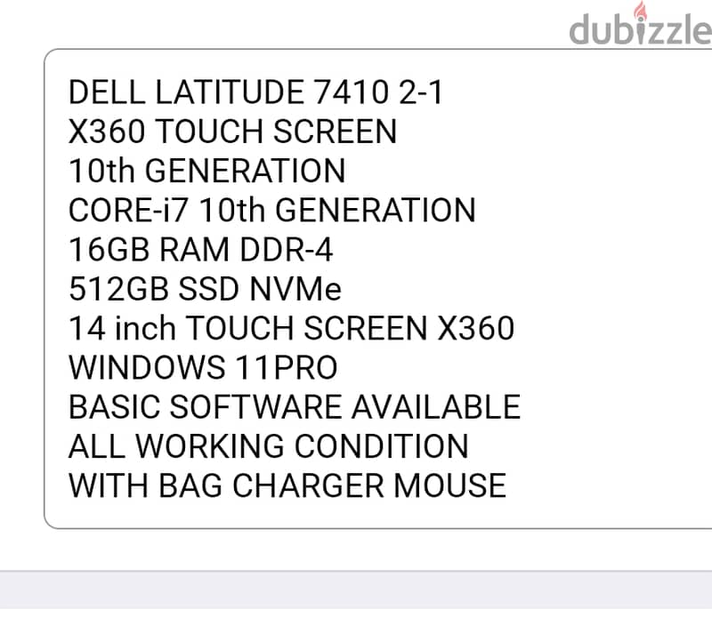 DELL X360 TOUCH SCREEN CORE i7 16GB RAM 512GB SSD 10th GENERATION 0