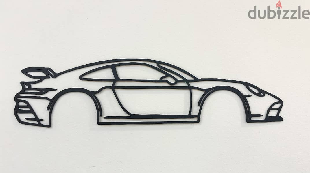 Porsche 911 GT3RS Car Silhouette Metal Wall Art 0