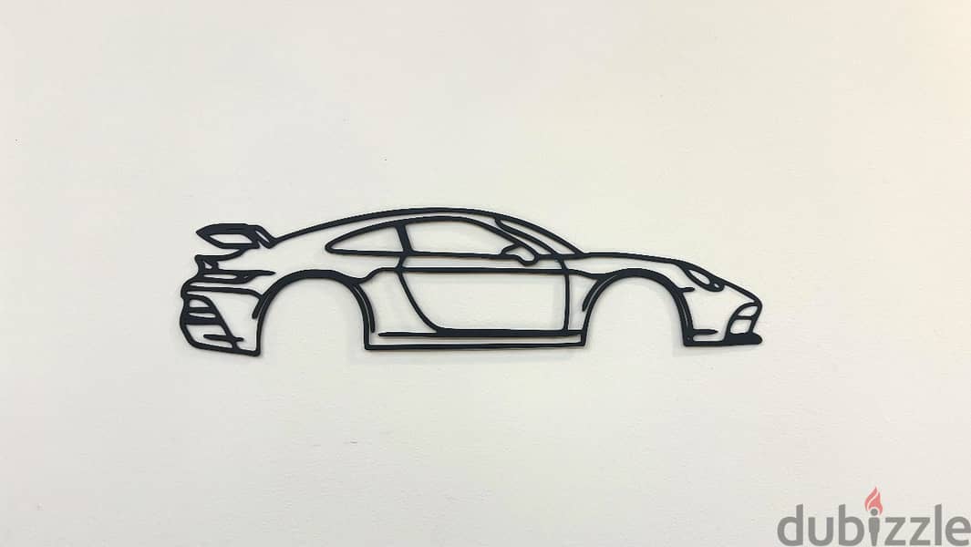 Porsche 911 GT3RS Car Silhouette Metal Wall Art 1