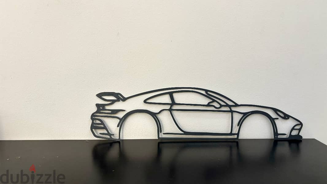 Porsche 911 GT3RS Car Silhouette Metal Wall Art 2