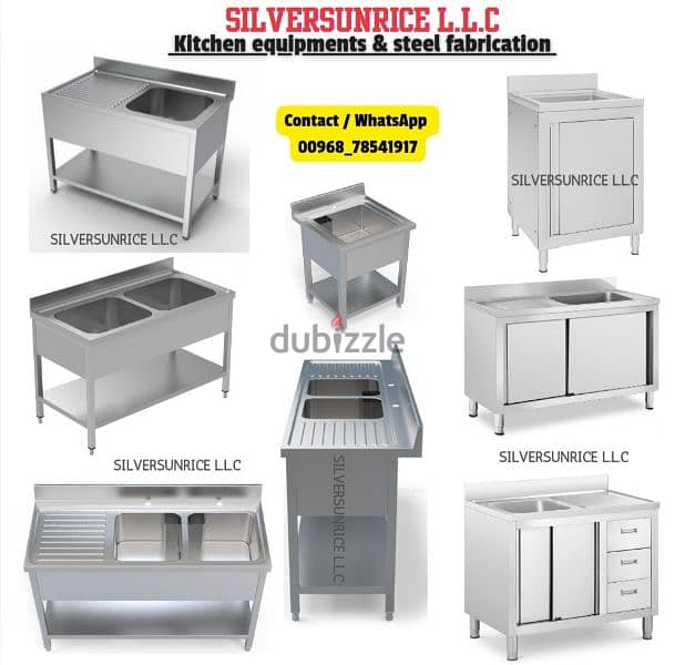 ss sink single with cabinet & drawers 1