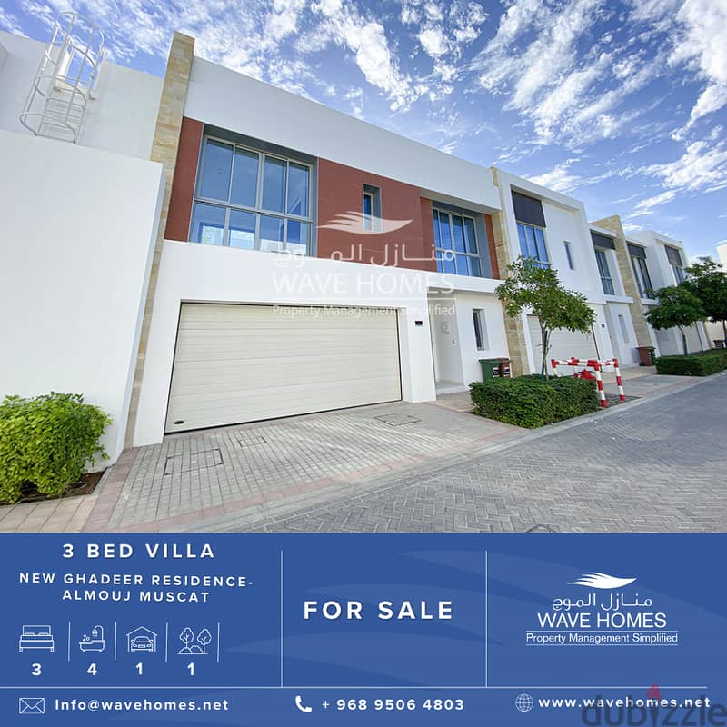 Stunning 3-Bedroom Villa Ghadeer Residence Wave Muscat Almouj 0