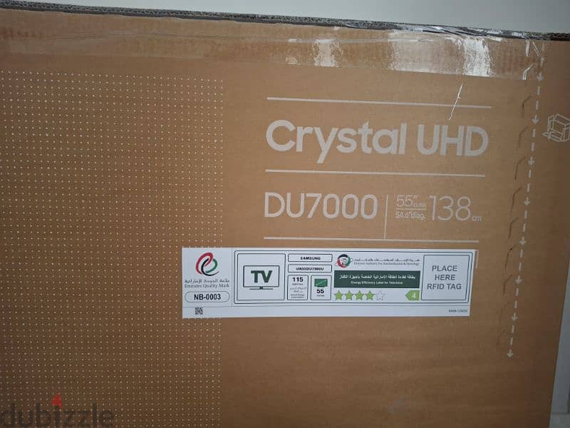 samsung crystal UHD 55" in box 1