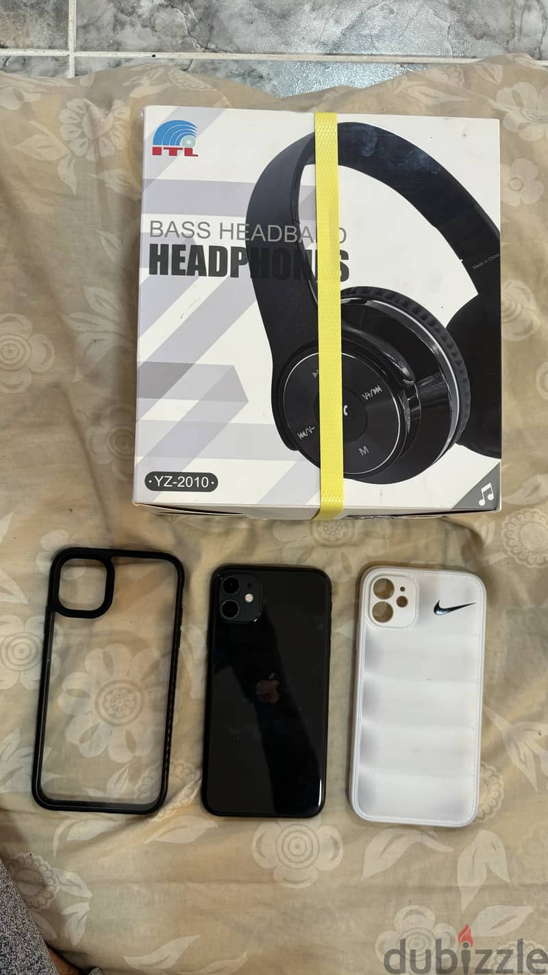 Apple - iPhone 11 with 2 cover and BRAND NEW WIRELESS HEADSET 0