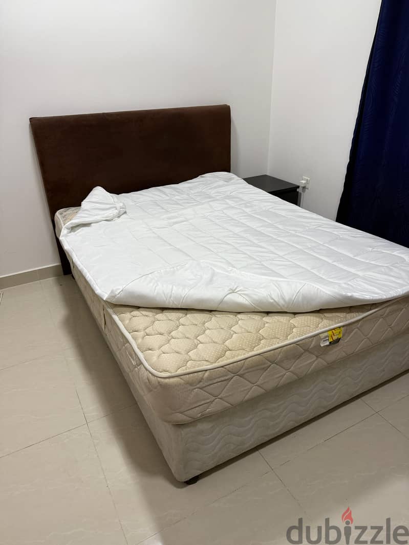 Bed with mattress from home box and side table and 2 wardrobes 1