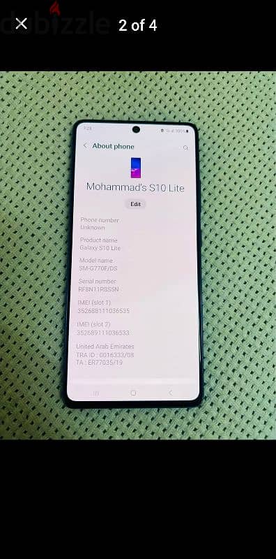 Samsung galaxy s10 lite dual sim 128 GB8 GBram 3