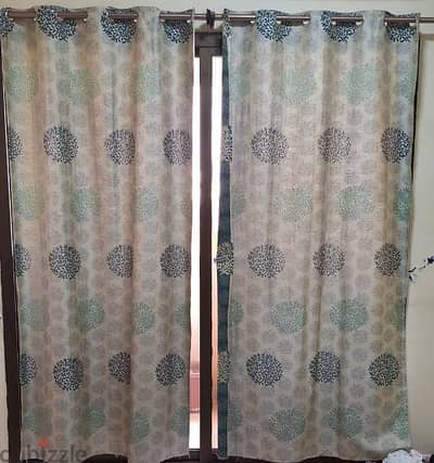 Curtains (4 No's) & rods ( 4 Nos)