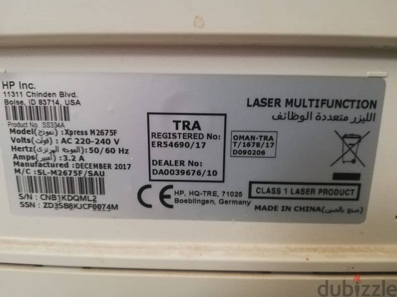 Samsung SLM2675F Lasejet All in One 4