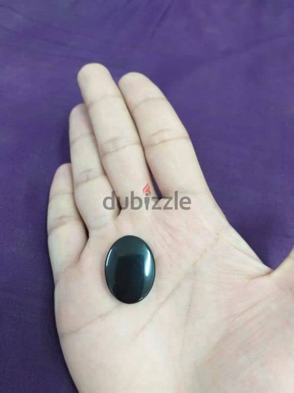 حجر عقيق يمني أسود شفة العبد طبيعي natural black yamani agate 1