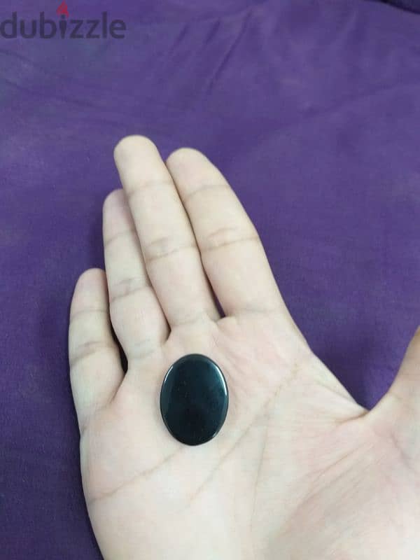 حجر عقيق يمني أسود شفة العبد طبيعي natural black yamani agate 2