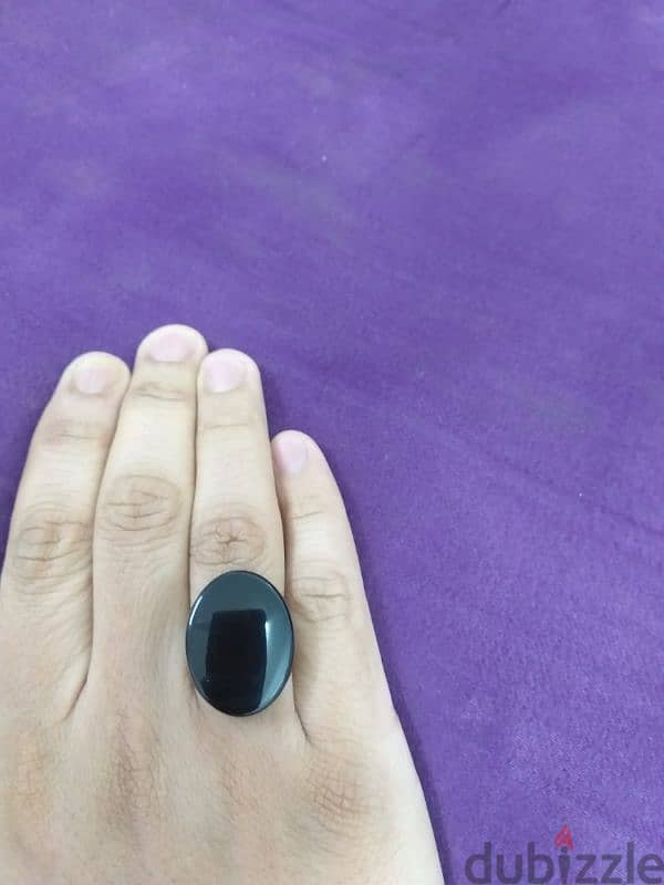 حجر عقيق يمني أسود شفة العبد طبيعي natural black yamani agate 3