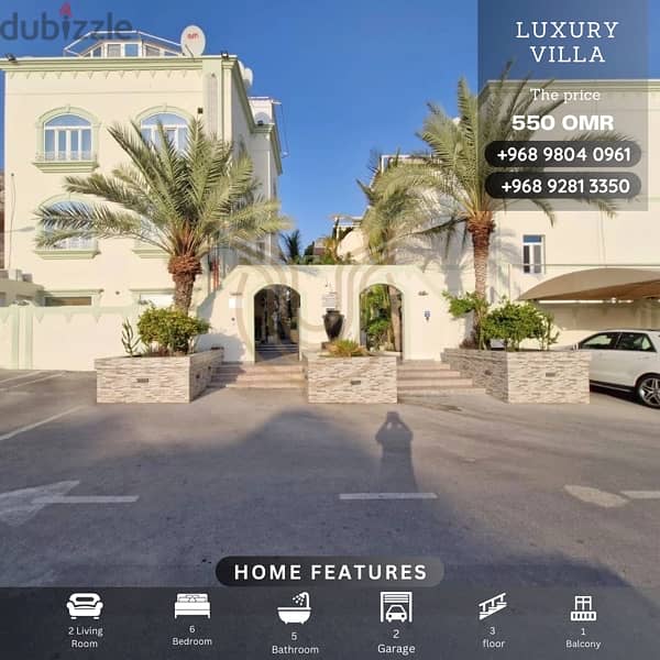 AL QURUM | LUXURY 6 BR VILLA FOR RENT 0