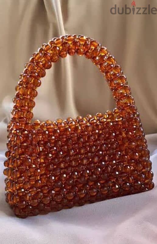 Hand made crystal beads bag. 3