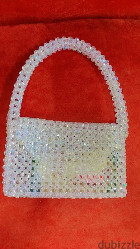 Hand made crystal beads bag. 7