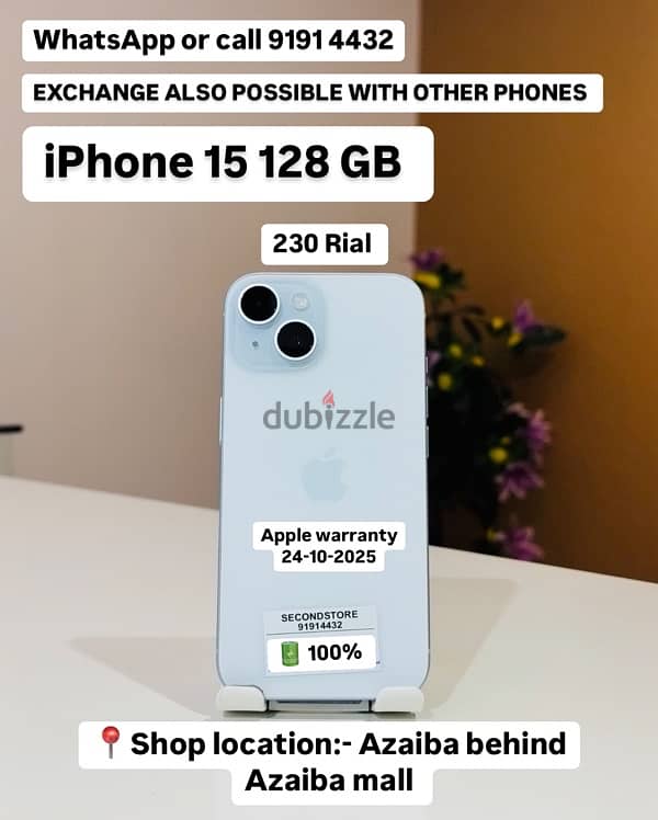 iPhone 15 Plus 128 GB Apple warranty available till 04-12-2025 0