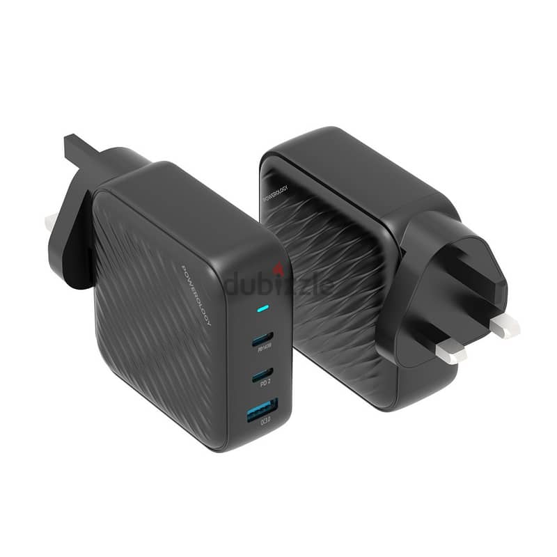 Powerology 140W PD QC 2xUSB-C and 1xUSB-A GaN Charger 4