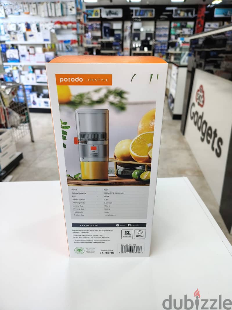 Porodo Lifestyle Portable Slow Juicer 55W (LSSJ55) 1