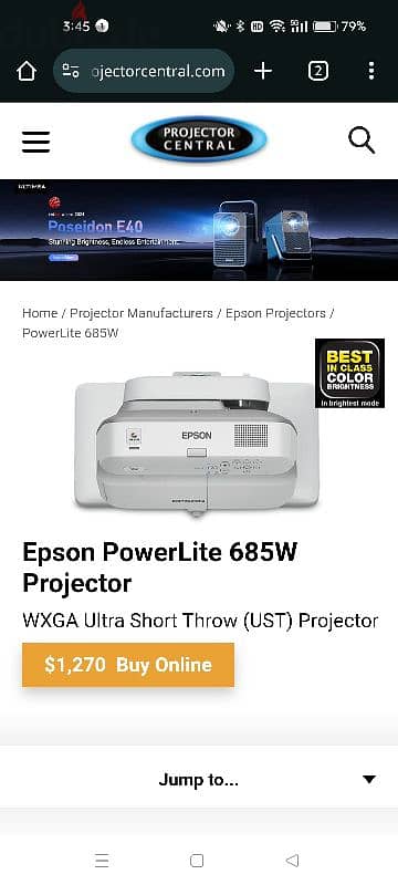 Epson Powerlight ultra Short Throw 685W Projector 7