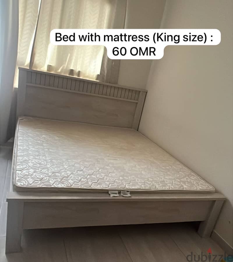 Bed with mattress, kids crib , tv stand wardrobe 0