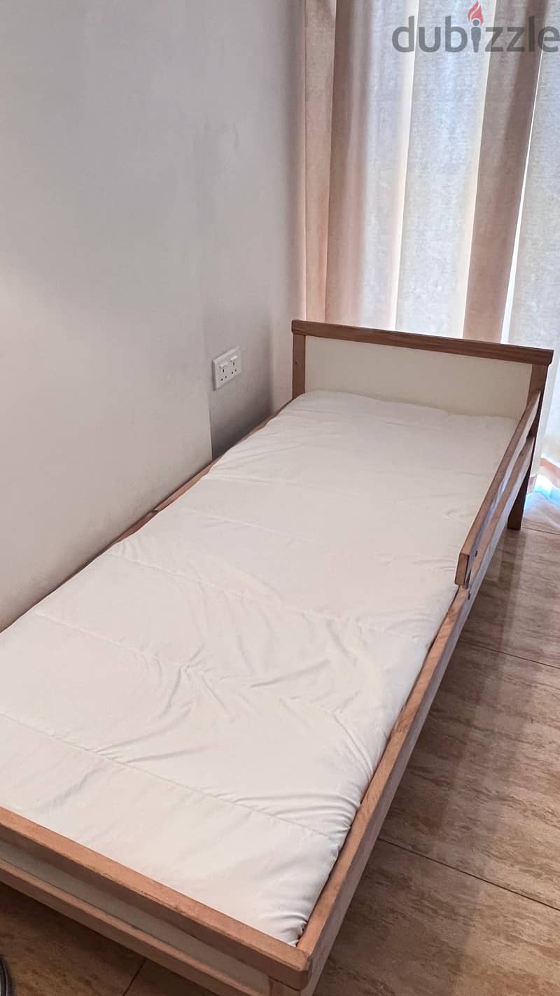 Cot and bed for kids size 70 x 160cm , Study table 0