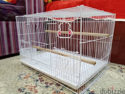 Bird cage full clean with bird toy swing and 2 sticks