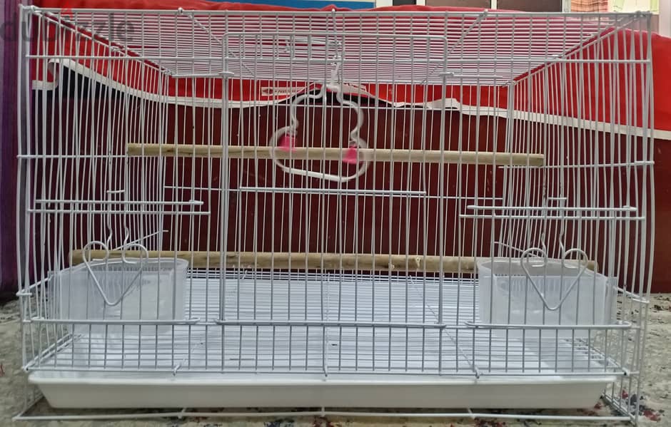 Bird cage full clean with bird toy swing and 2 sticks 1