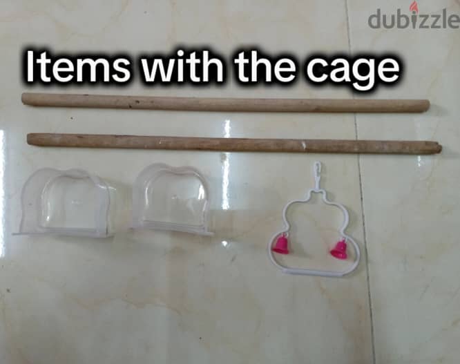 Bird cage full clean with bird toy swing and 2 sticks 3