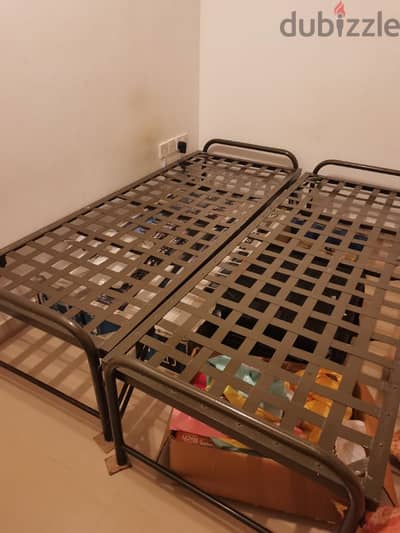 2 No's Gagged Iron cots with King size bed