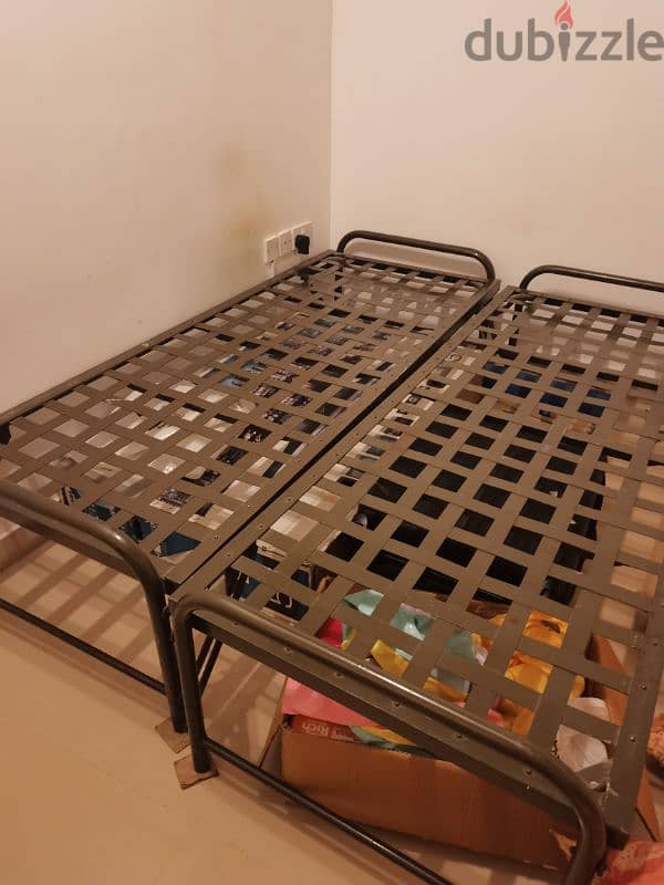 2 No's Gagged Iron cots with King size bed 0