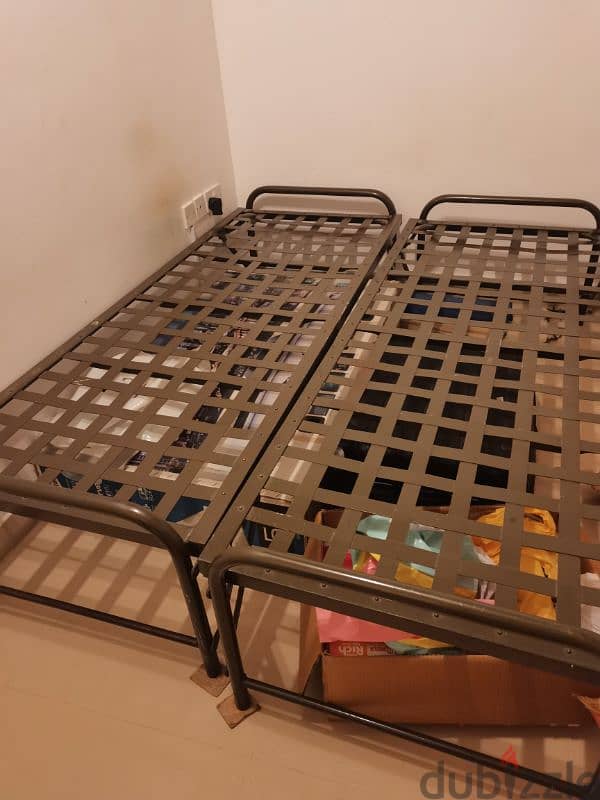 2 No's Gagged Iron cots with King size bed 1