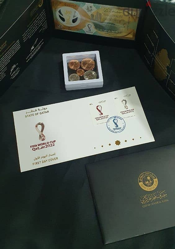 Qatari Rials FIFA Edition  + First Day Cover + UNC Coins 2