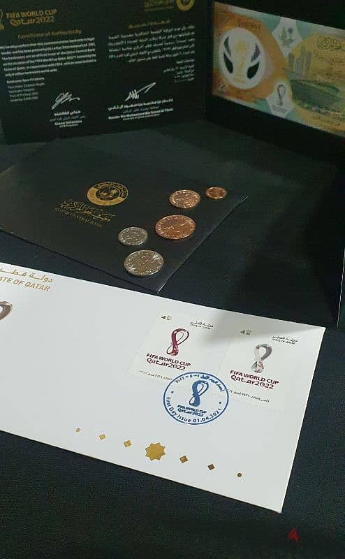 Qatari Rials FIFA Edition  + First Day Cover + UNC Coins 7