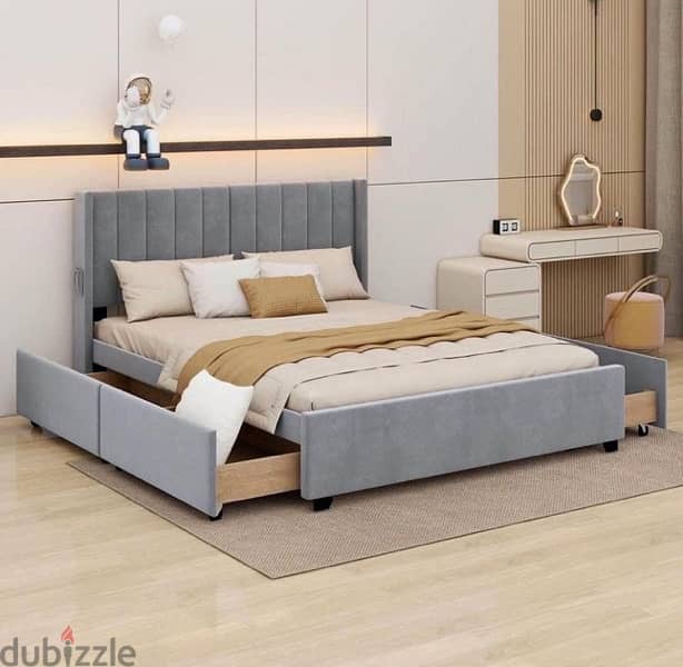 premium bed with manual drawer 0