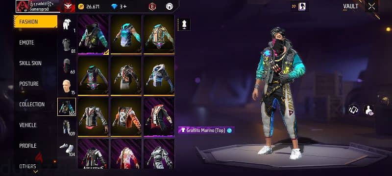 Free Fire account for sale 11