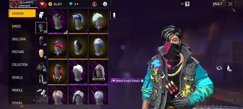 Free Fire account for sale 13